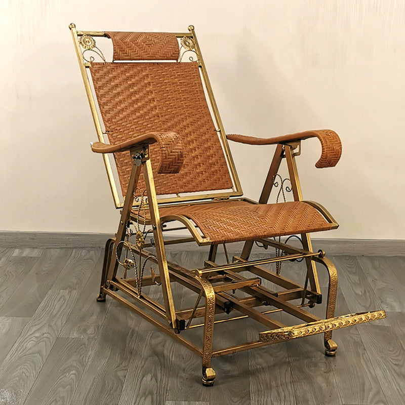 Modern Rattan Chair Solid  Color Rocker Chair with Metal Legs