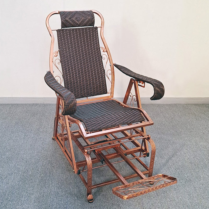 Modern Rattan Chair Solid  Color Rocker Chair with Metal Legs