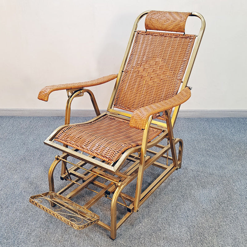 Modern Rattan Chair Solid  Color Rocker Chair with Metal Legs