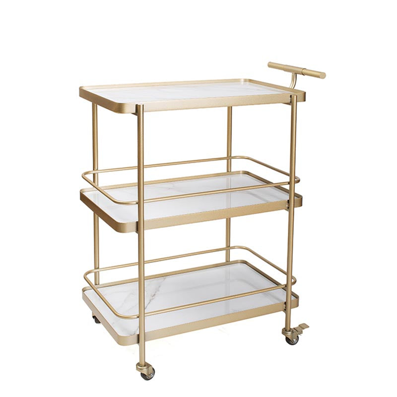 35.43"H Rolling Contemporary Prep Table Metal Prep Table with Open Storage