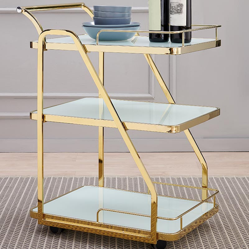 33.07" High Modern Style Prep Table Rolling Metal Prep Table for Home