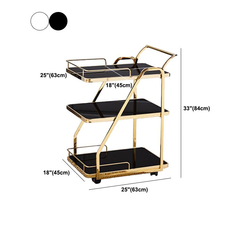 33.07" High Modern Style Prep Table Rolling Metal Prep Table for Home