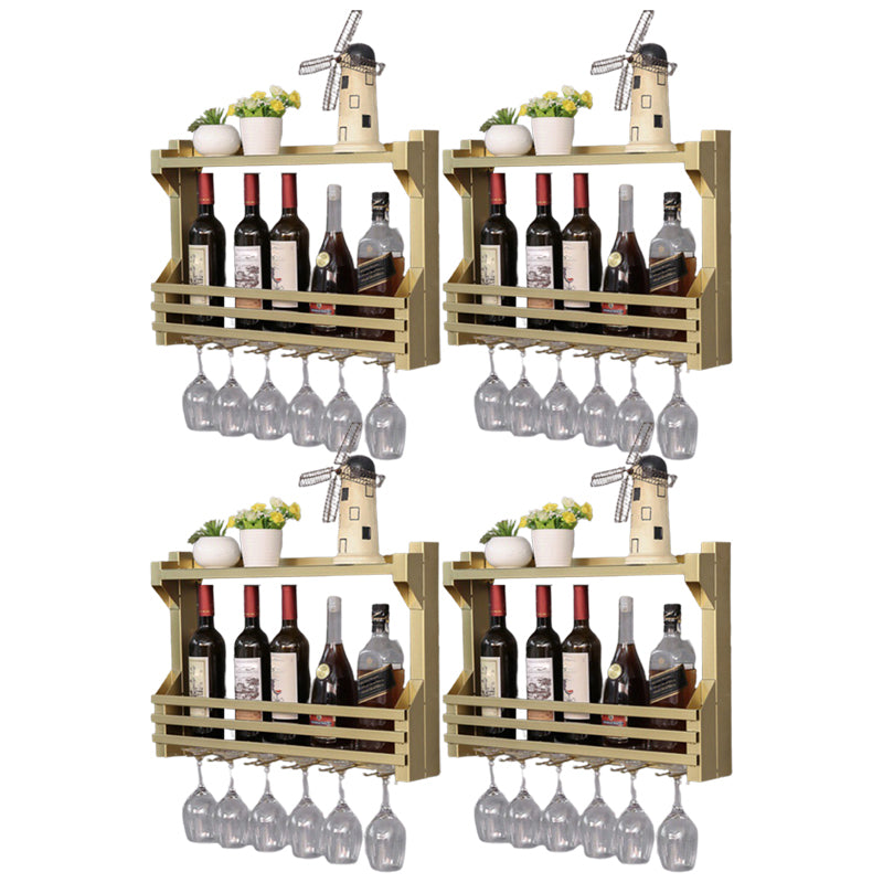 Wall Mounted Iron Wine Glass Stemware Rack Holder Modern Wine Racks with Shelf