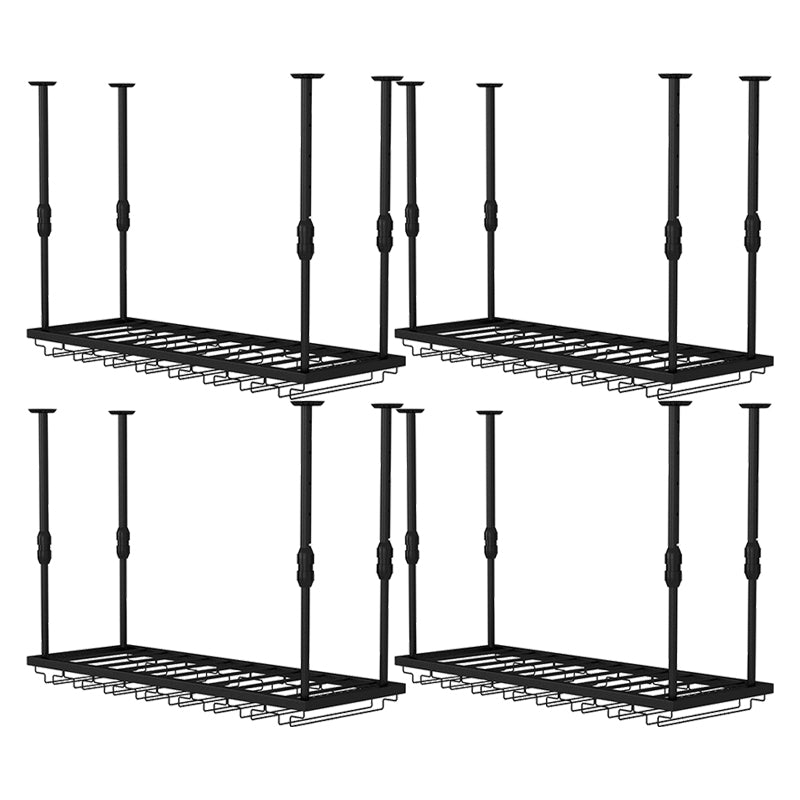 Modern Iron Wine Bottle & Glass Rack Hanging Adjustable Wine Rack Kit