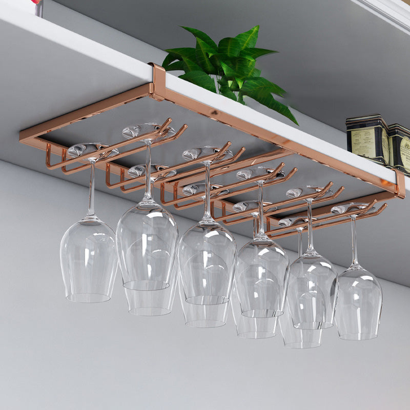 Modern Metal Glass & Stemware Holder Hanging Wine Glass Rack for Kitchen