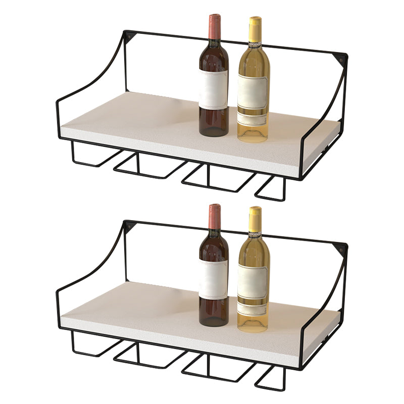 Modern Metal Wine Holder Rack 16.9" x 9" x 7" Wall Mounted Wine Jail with Shelf