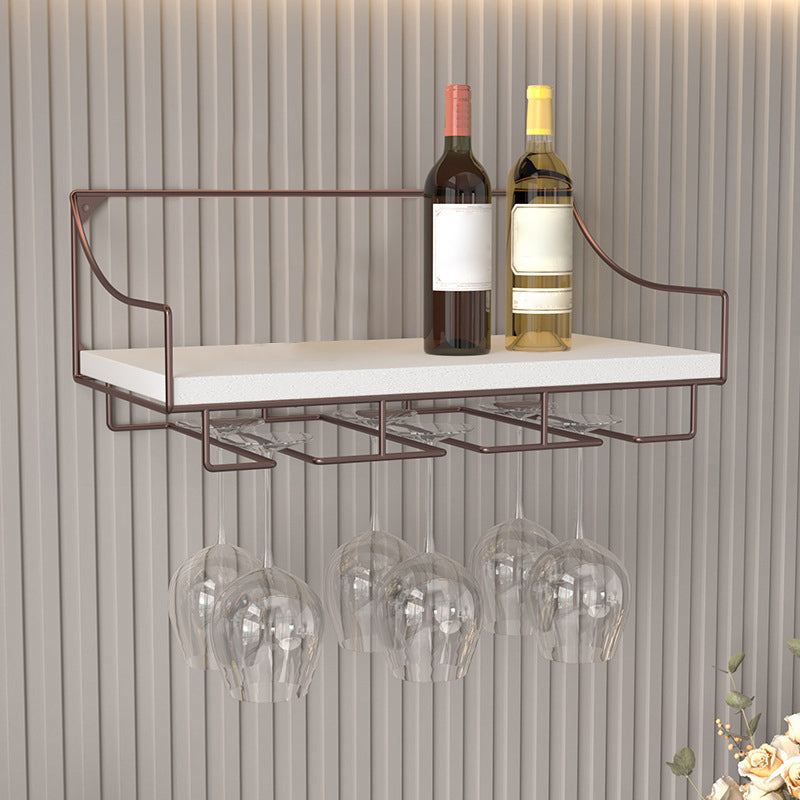 Modern Metal Wine Holder Rack 16.9" x 9" x 7" Wall Mounted Wine Jail with Shelf