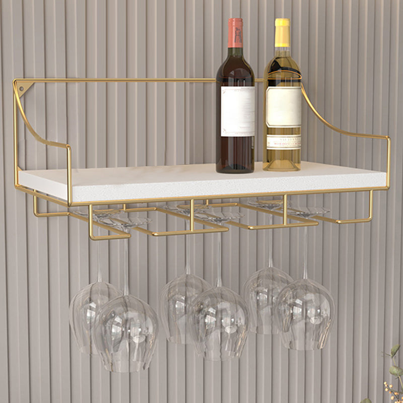 Modern Metal Wine Holder Rack 16.9" x 9" x 7" Wall Mounted Wine Jail with Shelf