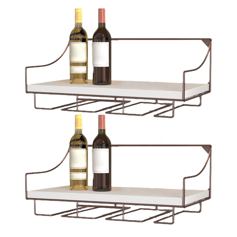 Modern Metal Wine Holder Rack 16.9" x 9" x 7" Wall Mounted Wine Jail with Shelf