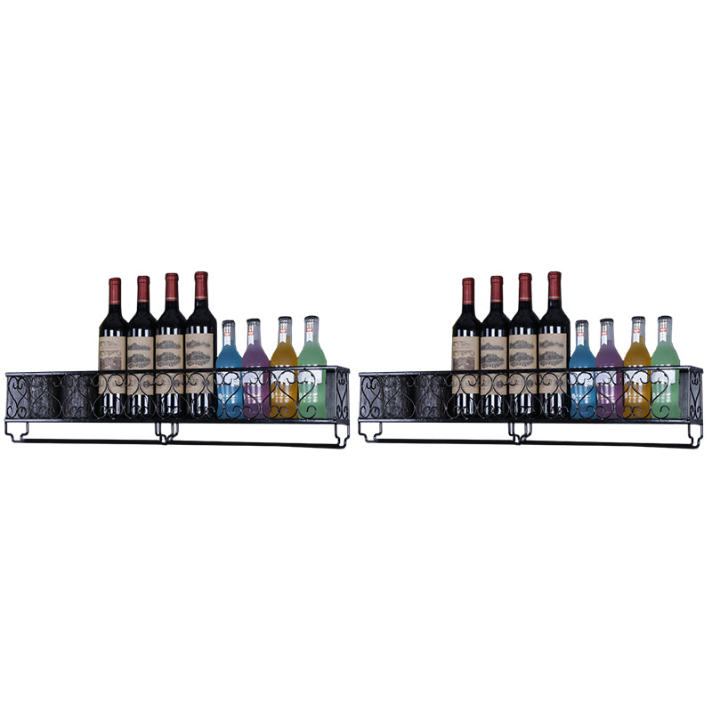 Metal Modern Wine Shelf with Bottle Stemware Holder Wall Mounted Wine Racks