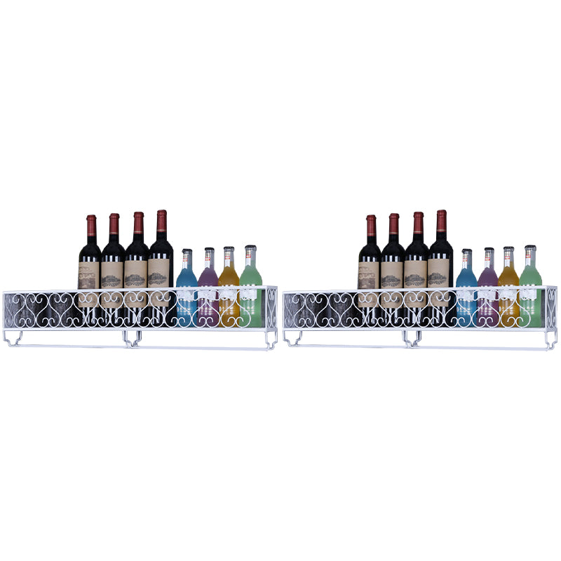 Metal Modern Wine Shelf with Bottle Stemware Holder Wall Mounted Wine Racks