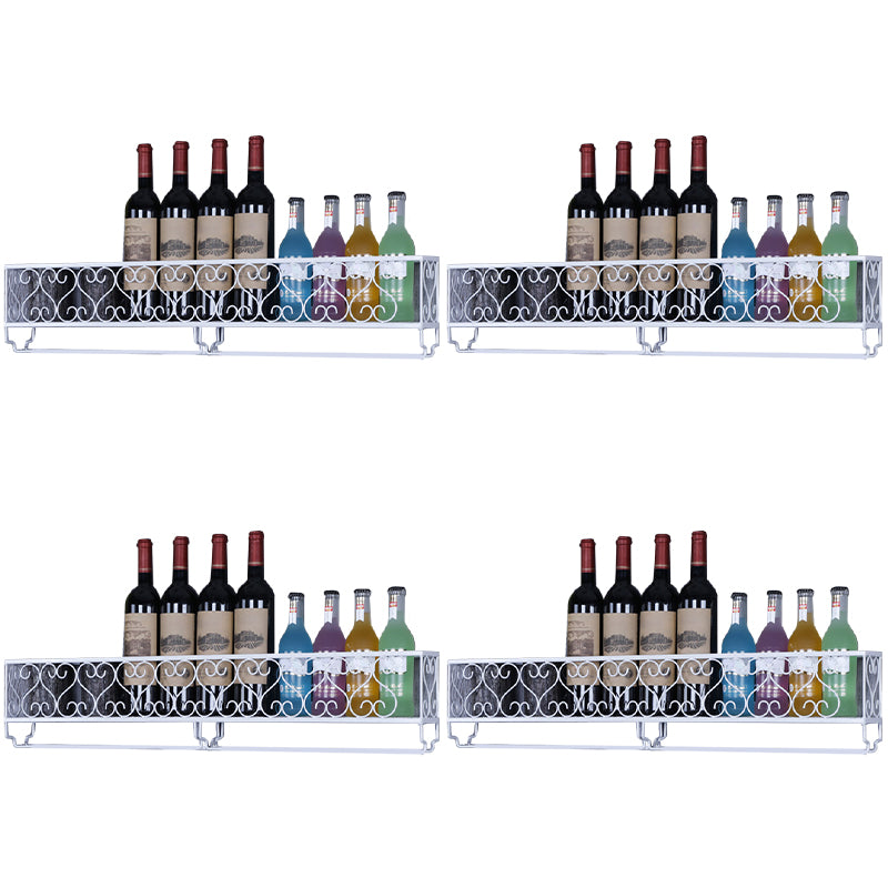 Metal Modern Wine Shelf with Bottle Stemware Holder Wall Mounted Wine Racks