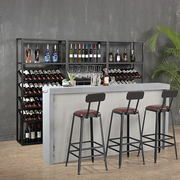 70"H Metal Floor Wine Bottle & Glass Rack Industrial Wine Rack