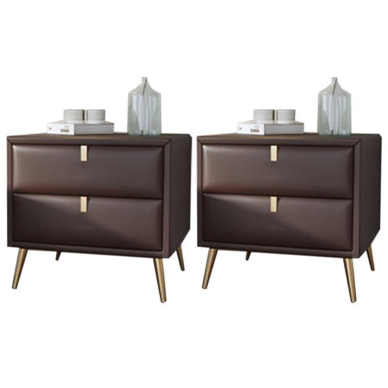 Faux Leather Bedside Cabinet Legs Included 19"69 Tall 2-drawer Night Table