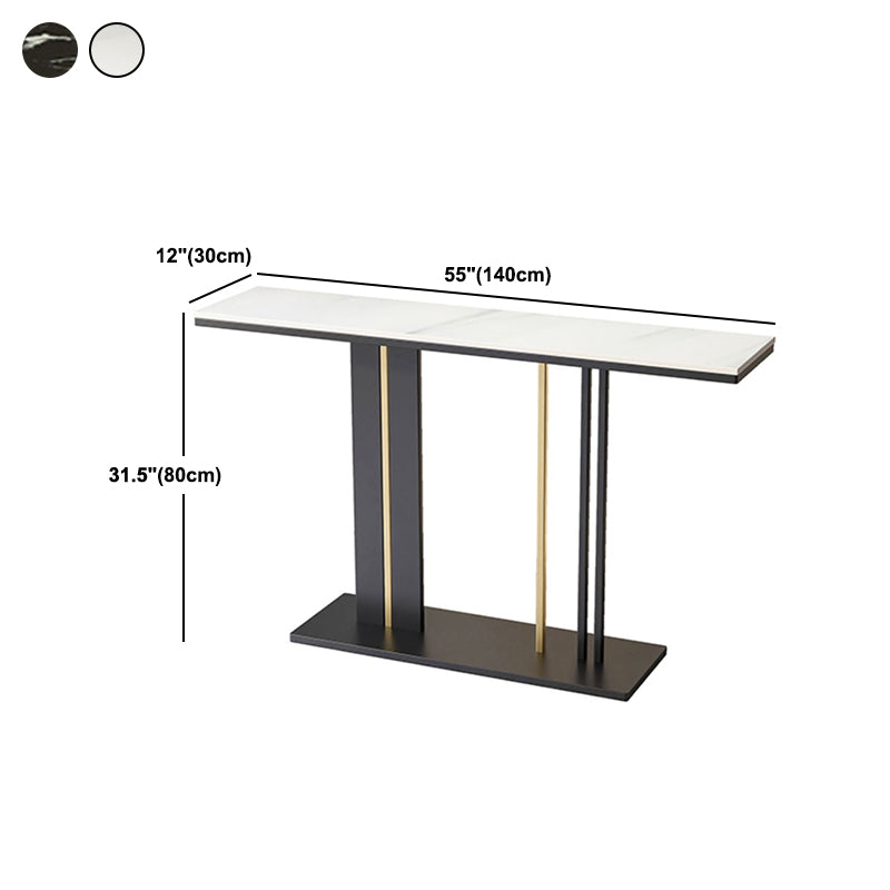 Modern Marble Console Sofa Table Rectangle Stain Resistant End Table for Hall