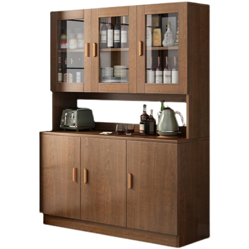 Glass Door Artificial Wood Sideboard Modern Server Cabinet with Storage for Living Room