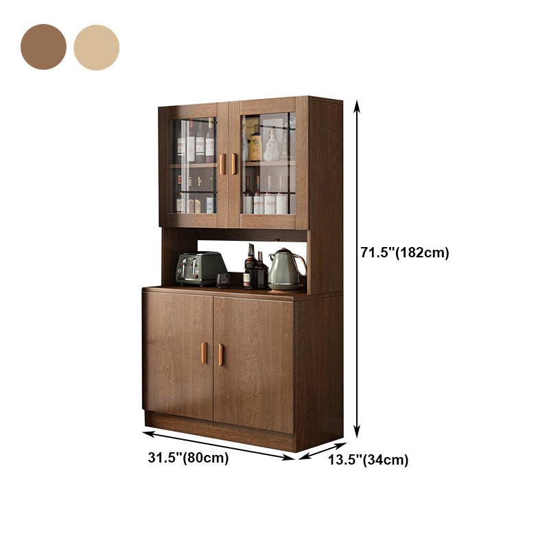 Glass Door Artificial Wood Sideboard Modern Server Cabinet with Storage for Living Room