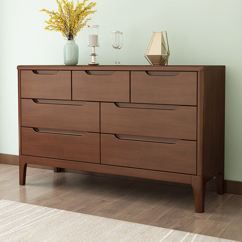 Rubber Wood Living Room Sideboard Cabinet Modern Buffet Server Cabinet with Drawers