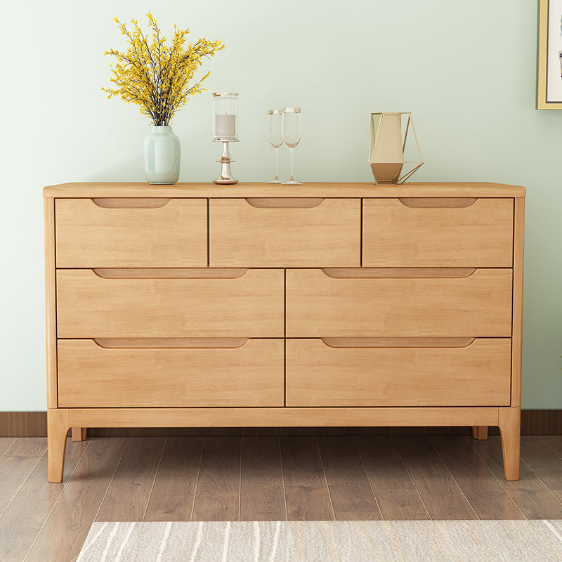 Rubber Wood Living Room Sideboard Cabinet Modern Buffet Server Cabinet with Drawers