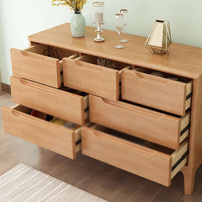 Rubber Wood Living Room Sideboard Cabinet Modern Buffet Server Cabinet with Drawers