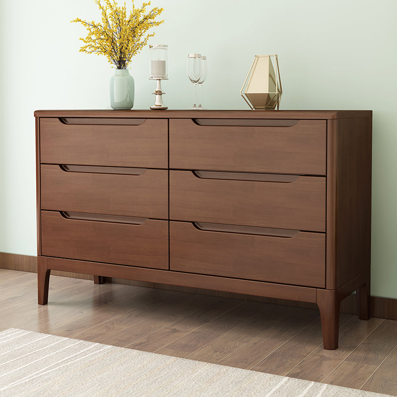 Rubber Wood Living Room Sideboard Cabinet Modern Buffet Server Cabinet with Drawers