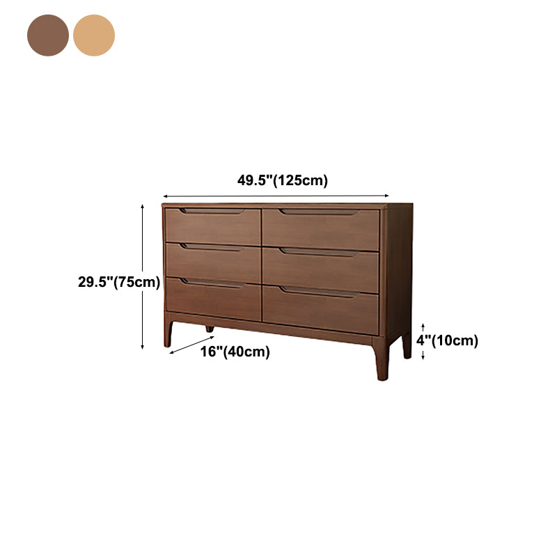 Rubber Wood Living Room Sideboard Cabinet Modern Buffet Server Cabinet with Drawers