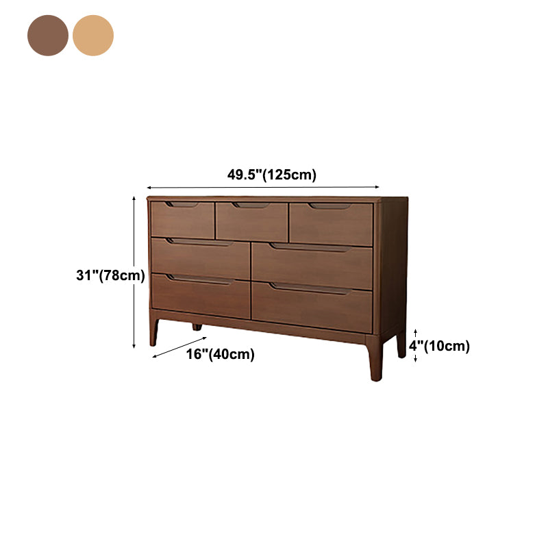 Rubber Wood Living Room Sideboard Cabinet Modern Buffet Server Cabinet with Drawers