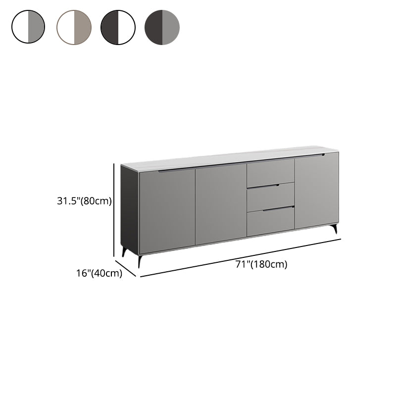 Glam Style Side Board Sintered Stone Top Sideboard with Door and Drawer for Home Use