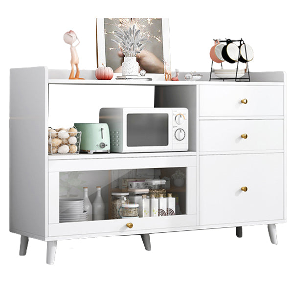 Contemporary Sideboard Cabinet with 3-Drawers One Door Engineered Wood Kitchen Cabinets