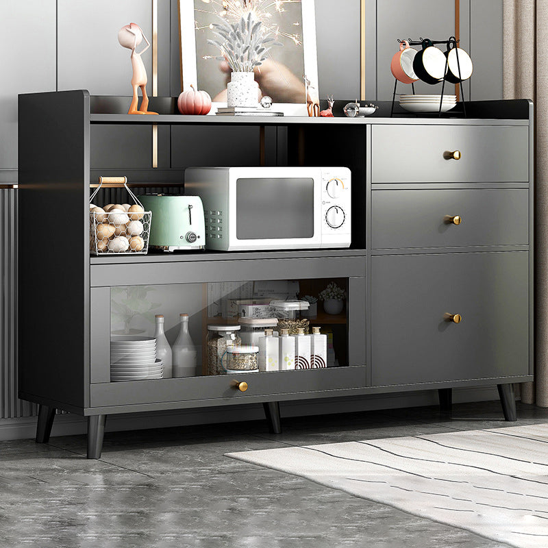 Contemporary Sideboard Cabinet with 3-Drawers One Door Engineered Wood Kitchen Cabinets