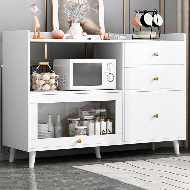 Contemporary Sideboard Cabinet with 3-Drawers One Door Engineered Wood Kitchen Cabinets