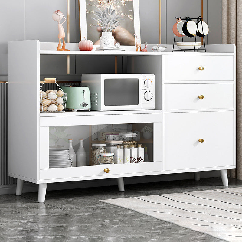 Contemporary Sideboard Cabinet with 3-Drawers One Door Engineered Wood Kitchen Cabinets