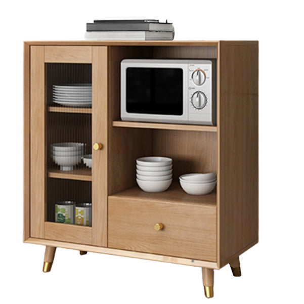 Contemporary Sideboard Sand Poplar Wood No Distressing with Drawers Credenza Cabinets