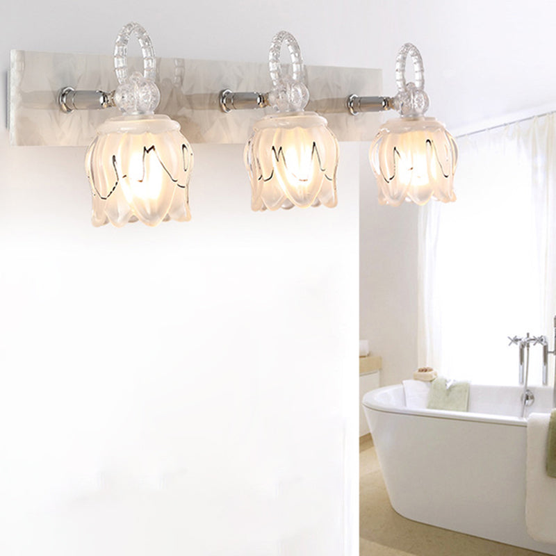 2 / 3 / 4 - Light Bathroom Light Fixture Adjustable Metal and Glass Shade Bath Sconce