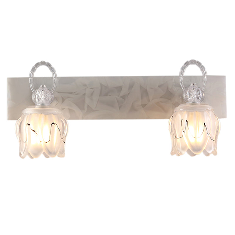 2 / 3 / 4 - Light Bathroom Light Fixture Adjustable Metal and Glass Shade Bath Sconce