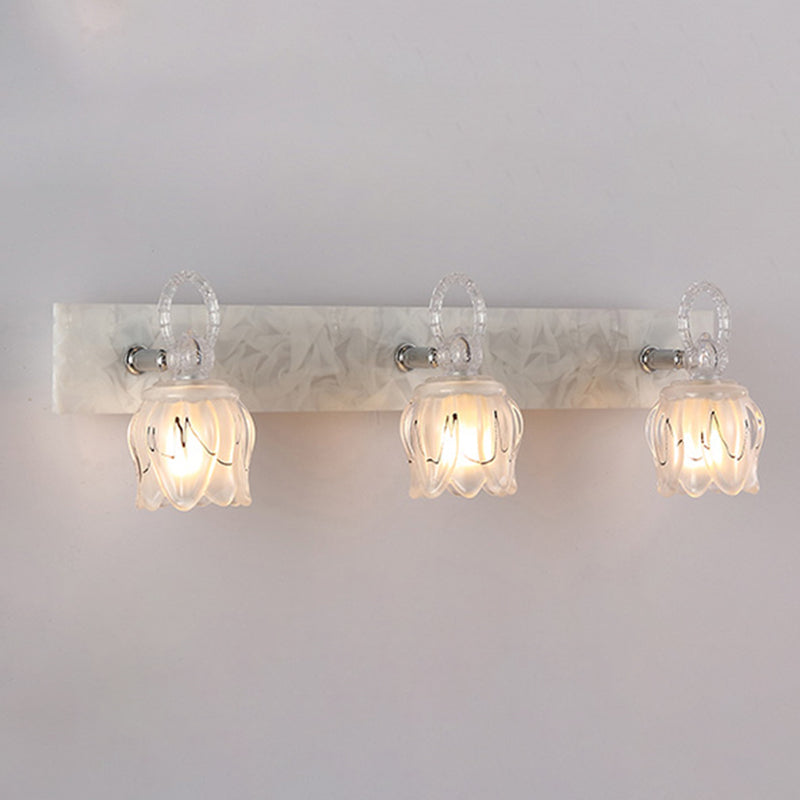 2 / 3 / 4 - Light Bathroom Light Fixture Adjustable Metal and Glass Shade Bath Sconce