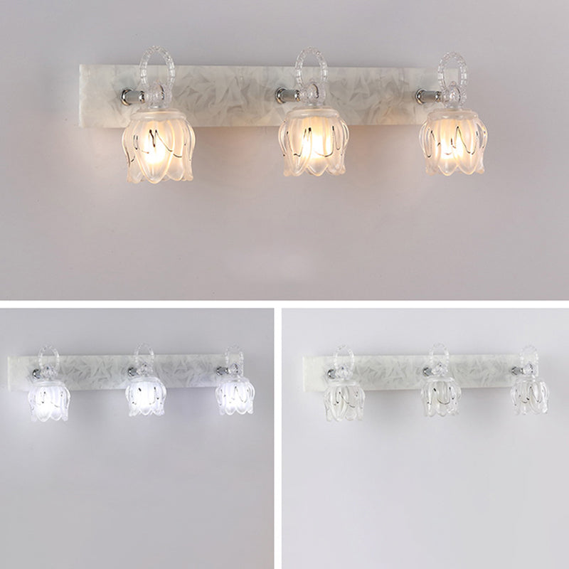 2 / 3 / 4 - Light Bathroom Light Fixture Adjustable Metal and Glass Shade Bath Sconce