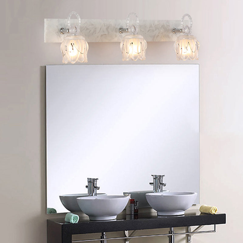 2 / 3 / 4 - Light Bathroom Light Fixture Adjustable Metal and Glass Shade Bath Sconce