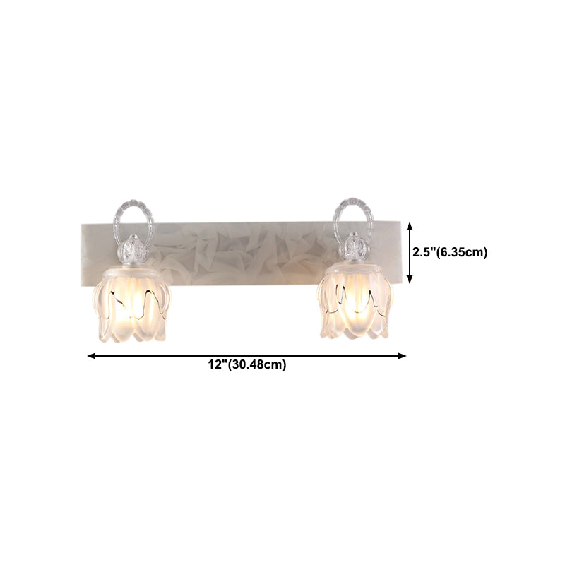 2 / 3 / 4 - Light Bathroom Light Fixture Adjustable Metal and Glass Shade Bath Sconce