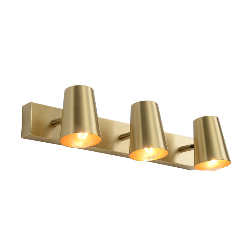 Metal Geometric Wall Sconce Modern Multi-Lights Mirror Wall Lighting Fixture in Brass