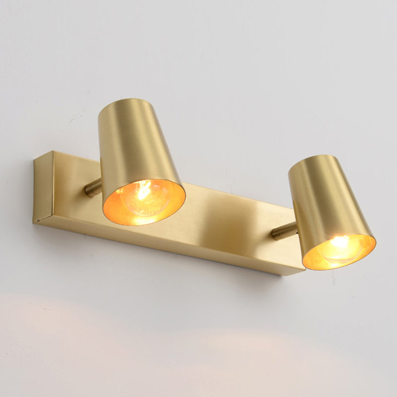 Metal Geometric Wall Sconce Modern Multi-Lights Mirror Wall Lighting Fixture in Brass