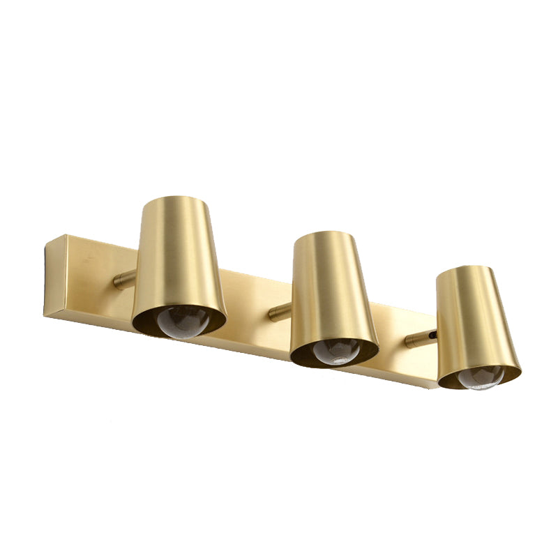 Metal Geometric Wall Sconce Modern Multi-Lights Mirror Wall Lighting Fixture in Brass