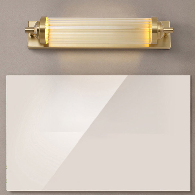 Metal Half Cylinder Wall Sconce Modern Style 1 Light Mirror Wall Lighting Fixture in Gold