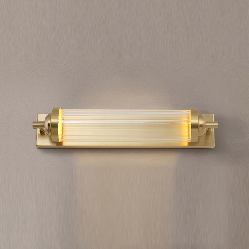 Metal Half Cylinder Wall Sconce Modern Style 1 Light Mirror Wall Lighting Fixture in Gold