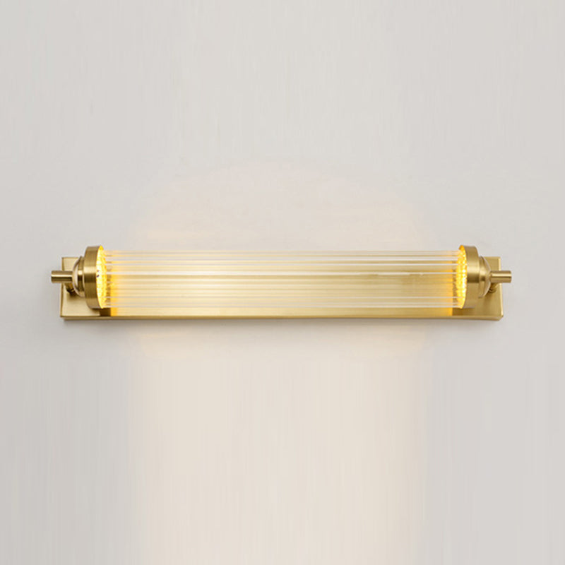 Metal Half Cylinder Wall Sconce Modern Style 1 Light Mirror Wall Lighting Fixture in Gold