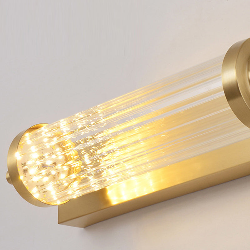 Metal Half Cylinder Wall Sconce Modern Style 1 Light Mirror Wall Lighting Fixture in Gold