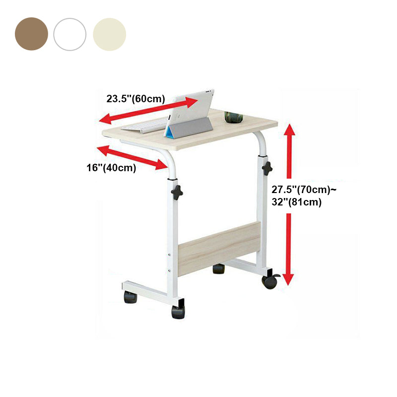 Manufactured Wood Writing Desk Adjustable Desk with Caster Wheels,23.6"L x 15.7"W