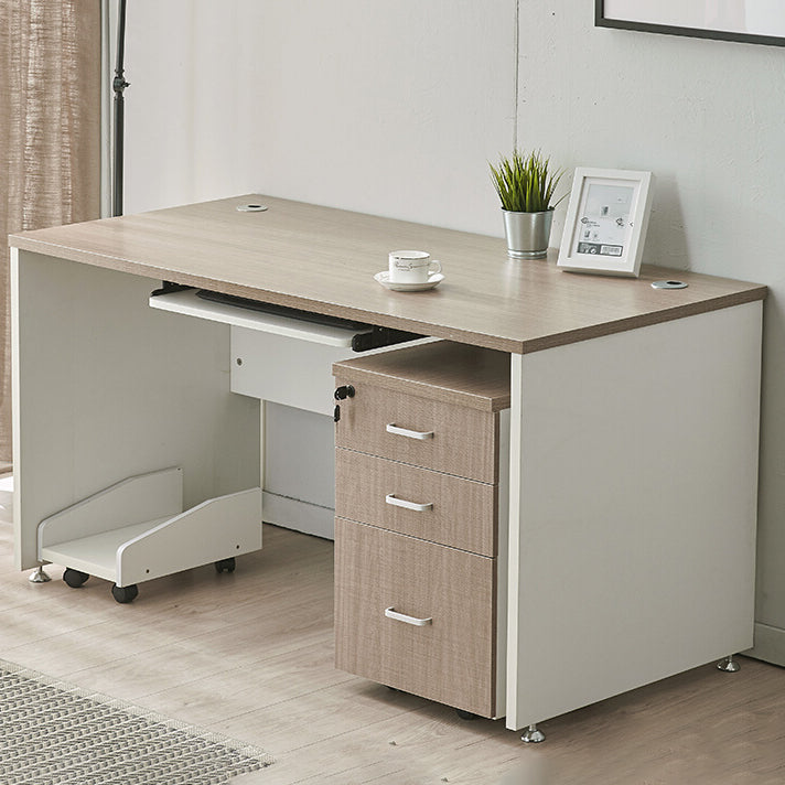 Manufactured Wood Rectangular Computer Desk Contemporary Desk with Locking Drawer