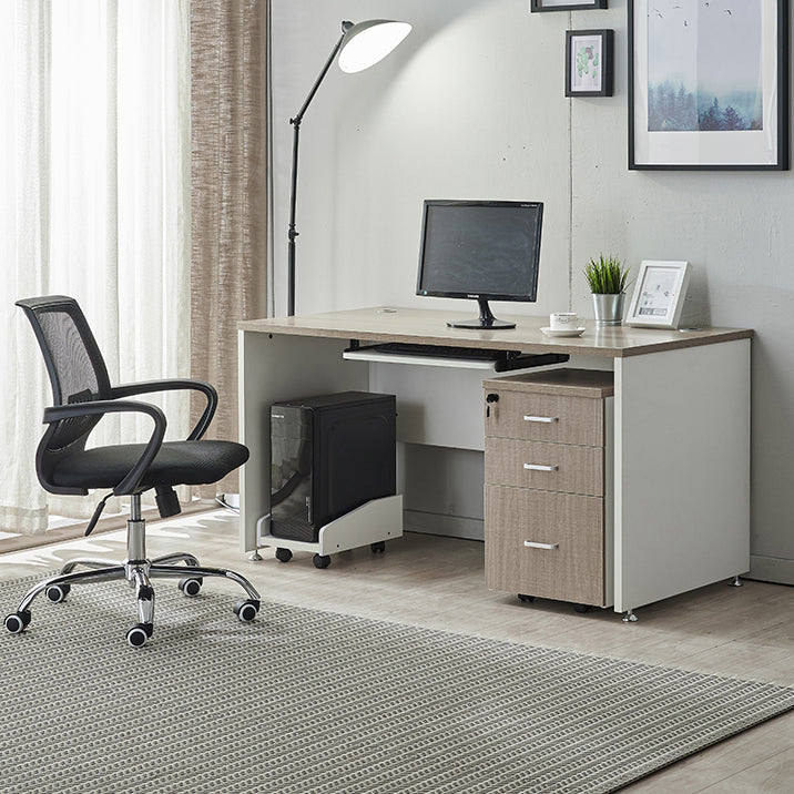 Manufactured Wood Rectangular Computer Desk Contemporary Desk with Locking Drawer