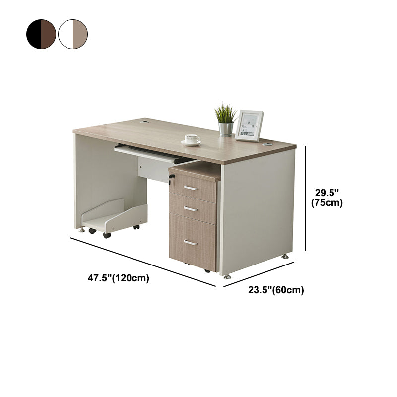 Manufactured Wood Rectangular Computer Desk Contemporary Desk with Locking Drawer